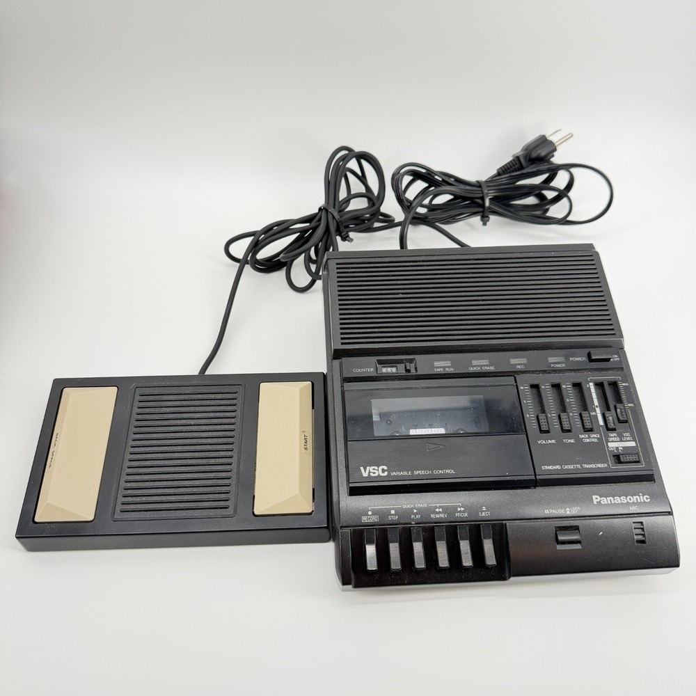 Panasonic RR-830 Cassette Transcriber Standard VSC Vintage Tape Deck & Pedal